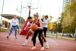people playing basketball