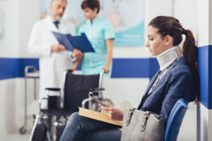 injured woman at hospital